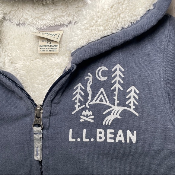 L.L.Bean Blue Sherpa Lined Hoodie - Picture 5 of 5